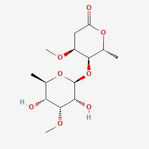 molecular formula C14H24O8 B597157 6-Deoxy-3-O-methyl-beta-allopyranosyl(1-4)-beta-cymaronic acid delta-lactone CAS No. 19131-13-6