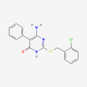 molecular formula C17H14ClN3OS B5971576 6-amino-2-[(2-chlorobenzyl)thio]-5-phenyl-4(3H)-pyrimidinone 