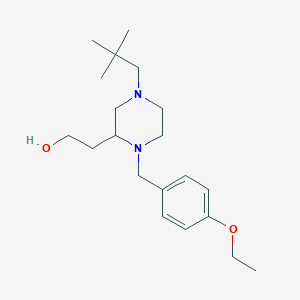 molecular formula C20H34N2O2 B5971595 2-[4-(2,2-dimethylpropyl)-1-(4-ethoxybenzyl)-2-piperazinyl]ethanol 