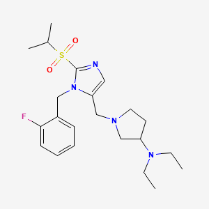 molecular formula C22H33FN4O2S B5971596 N,N-diethyl-1-{[1-(2-fluorobenzyl)-2-(isopropylsulfonyl)-1H-imidazol-5-yl]methyl}-3-pyrrolidinamine 