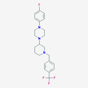 molecular formula C23H27F4N3 B5971598 1-(4-fluorophenyl)-4-{1-[4-(trifluoromethyl)benzyl]-3-piperidinyl}piperazine 