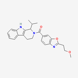 molecular formula C25H27N3O3 B5971601 1-isopropyl-2-{[2-(2-methoxyethyl)-1,3-benzoxazol-6-yl]carbonyl}-2,3,4,9-tetrahydro-1H-beta-carboline 