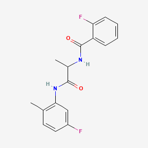 molecular formula C17H16F2N2O2 B5971621 2-fluoro-N-{2-[(5-fluoro-2-methylphenyl)amino]-1-methyl-2-oxoethyl}benzamide 