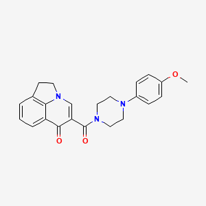 molecular formula C23H23N3O3 B5971656 5-{[4-(4-methoxyphenyl)-1-piperazinyl]carbonyl}-1,2-dihydro-6H-pyrrolo[3,2,1-ij]quinolin-6-one 