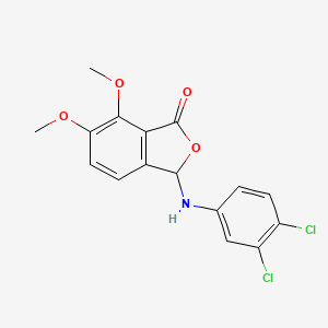 molecular formula C16H13Cl2NO4 B5971671 3-[(3,4-dichlorophenyl)amino]-6,7-dimethoxy-2-benzofuran-1(3H)-one 