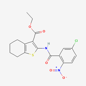 molecular formula C18H17ClN2O5S B5971676 ethyl 2-[(5-chloro-2-nitrobenzoyl)amino]-4,5,6,7-tetrahydro-1-benzothiophene-3-carboxylate 