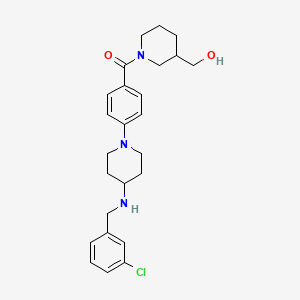 molecular formula C25H32ClN3O2 B5971678 [1-(4-{4-[(3-chlorobenzyl)amino]-1-piperidinyl}benzoyl)-3-piperidinyl]methanol 