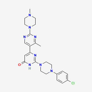 molecular formula C24H29ClN8O B5971681 2-[4-(4-chlorophenyl)-1-piperazinyl]-4'-methyl-2'-(4-methyl-1-piperazinyl)-4,5'-bipyrimidin-6(1H)-one 