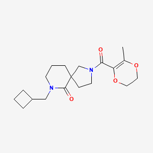 molecular formula C19H28N2O4 B5971725 7-(cyclobutylmethyl)-2-[(3-methyl-5,6-dihydro-1,4-dioxin-2-yl)carbonyl]-2,7-diazaspiro[4.5]decan-6-one 