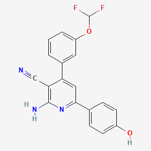 2-amino-4-[3-(difluoromethoxy)phenyl]-6-(4-hydroxyphenyl)nicotinonitrile