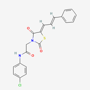 N-(4-chlorophenyl)-2-[2,4-dioxo-5-(3-phenyl-2-propen-1-ylidene)-1,3-thiazolidin-3-yl]acetamide