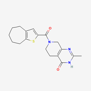 molecular formula C18H21N3O2S B5971747 2-methyl-7-(5,6,7,8-tetrahydro-4H-cyclohepta[b]thien-2-ylcarbonyl)-5,6,7,8-tetrahydropyrido[3,4-d]pyrimidin-4(3H)-one 