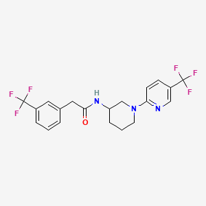 molecular formula C20H19F6N3O B5971755 2-[3-(trifluoromethyl)phenyl]-N-{1-[5-(trifluoromethyl)-2-pyridinyl]-3-piperidinyl}acetamide 