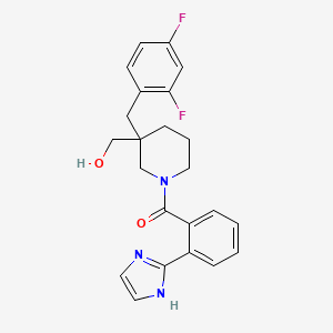 molecular formula C23H23F2N3O2 B5971760 {3-(2,4-difluorobenzyl)-1-[2-(1H-imidazol-2-yl)benzoyl]-3-piperidinyl}methanol 