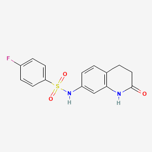 molecular formula C15H13FN2O3S B5971790 4-fluoro-N-(2-oxo-1,2,3,4-tetrahydroquinolin-7-yl)benzenesulfonamide 