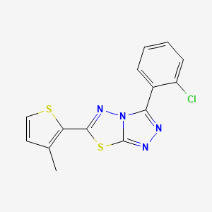 3-(2-chlorophenyl)-6-(3-methyl-2-thienyl)[1,2,4]triazolo[3,4-b][1,3,4]thiadiazole