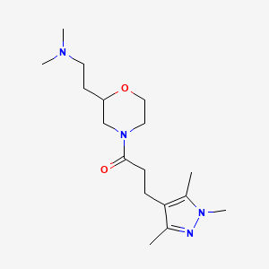 molecular formula C17H30N4O2 B5971830 N,N-dimethyl-2-{4-[3-(1,3,5-trimethyl-1H-pyrazol-4-yl)propanoyl]-2-morpholinyl}ethanamine 