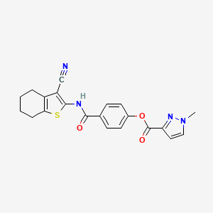 molecular formula C21H18N4O3S B5971836 4-{[(3-cyano-4,5,6,7-tetrahydro-1-benzothien-2-yl)amino]carbonyl}phenyl 1-methyl-1H-pyrazole-3-carboxylate 