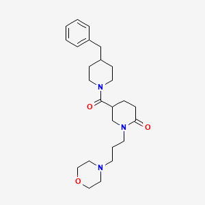 molecular formula C25H37N3O3 B5971844 5-[(4-benzyl-1-piperidinyl)carbonyl]-1-[3-(4-morpholinyl)propyl]-2-piperidinone 
