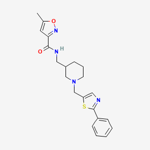 molecular formula C21H24N4O2S B5971847 5-methyl-N-({1-[(2-phenyl-1,3-thiazol-5-yl)methyl]-3-piperidinyl}methyl)-3-isoxazolecarboxamide 