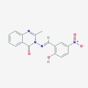 molecular formula C16H12N4O4 B5971851 3-[(2-hydroxy-5-nitrobenzylidene)amino]-2-methyl-4(3H)-quinazolinone CAS No. 5628-82-0