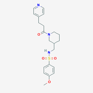 molecular formula C21H27N3O4S B5971858 4-methoxy-N-({1-[3-(4-pyridinyl)propanoyl]-3-piperidinyl}methyl)benzenesulfonamide 