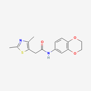 molecular formula C15H16N2O3S B5971863 N-(2,3-dihydro-1,4-benzodioxin-6-yl)-2-(2,4-dimethyl-1,3-thiazol-5-yl)acetamide 