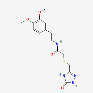 molecular formula C15H20N4O4S B5971867 N-[2-(3,4-dimethoxyphenyl)ethyl]-2-{[(5-oxo-4,5-dihydro-1H-1,2,4-triazol-3-yl)methyl]thio}acetamide 