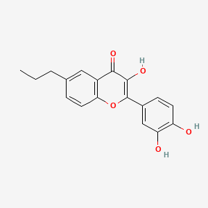 molecular formula C18H16O5 B597188 2-(3,4-二羟基苯基)-3-羟基-6-丙基-4H-香豆素-4-酮 CAS No. 1313738-79-2