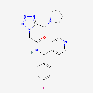 molecular formula C20H22FN7O B5971892 N-[(4-fluorophenyl)(4-pyridinyl)methyl]-2-[5-(1-pyrrolidinylmethyl)-1H-tetrazol-1-yl]acetamide 