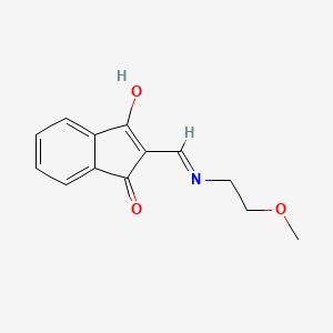 molecular formula C13H13NO3 B5971912 2-{[(2-methoxyethyl)amino]methylene}-1H-indene-1,3(2H)-dione 