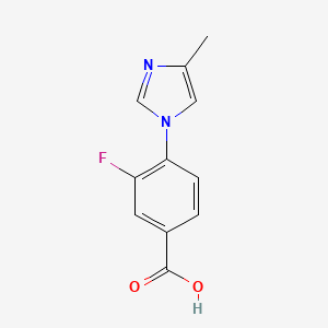 molecular formula C11H9FN2O2 B597192 3-fluoro-4-(4-methyl-1H-imidazol-1-yl)benzoic acid CAS No. 1243205-04-0