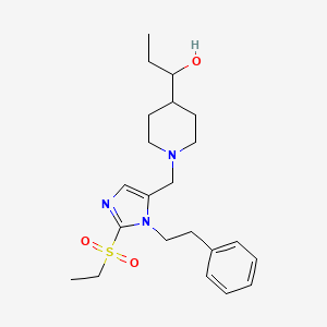 molecular formula C22H33N3O3S B5971925 1-(1-{[2-(ethylsulfonyl)-1-(2-phenylethyl)-1H-imidazol-5-yl]methyl}-4-piperidinyl)-1-propanol 