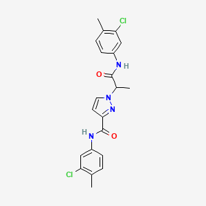 molecular formula C21H20Cl2N4O2 B5971935 N-(3-chloro-4-methylphenyl)-1-{2-[(3-chloro-4-methylphenyl)amino]-1-methyl-2-oxoethyl}-1H-pyrazole-3-carboxamide 