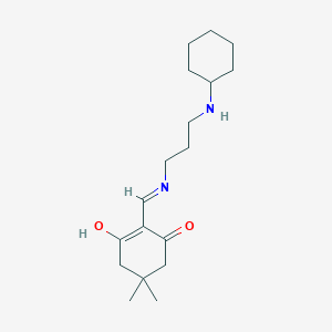 molecular formula C18H30N2O2 B5971937 2-({[3-(cyclohexylamino)propyl]amino}methylene)-5,5-dimethyl-1,3-cyclohexanedione 
