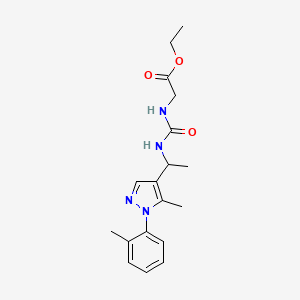 molecular formula C18H24N4O3 B5971945 ethyl N-[({1-[5-methyl-1-(2-methylphenyl)-1H-pyrazol-4-yl]ethyl}amino)carbonyl]glycinate 
