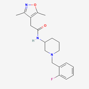 molecular formula C19H24FN3O2 B5971953 2-(3,5-dimethyl-4-isoxazolyl)-N-[1-(2-fluorobenzyl)-3-piperidinyl]acetamide 