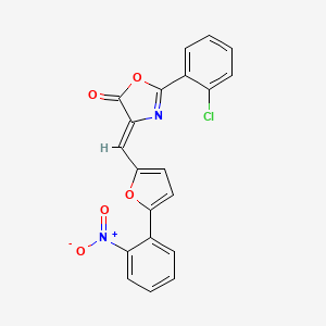molecular formula C20H11ClN2O5 B5971958 2-(2-chlorophenyl)-4-{[5-(2-nitrophenyl)-2-furyl]methylene}-1,3-oxazol-5(4H)-one 