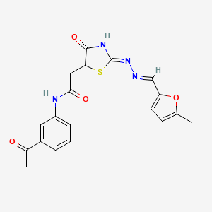 N-(3-acetylphenyl)-2-(4-hydroxy-2-{[(5-methyl-2-furyl)methylene]hydrazono}-2,5-dihydro-1,3-thiazol-5-yl)acetamide