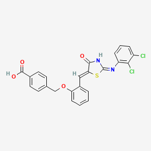 molecular formula C24H16Cl2N2O4S B5971978 4-{[2-({2-[(2,3-dichlorophenyl)imino]-4-oxo-1,3-thiazolidin-5-ylidene}methyl)phenoxy]methyl}benzoic acid 