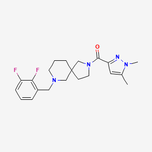 molecular formula C21H26F2N4O B5971986 7-(2,3-difluorobenzyl)-2-[(1,5-dimethyl-1H-pyrazol-3-yl)carbonyl]-2,7-diazaspiro[4.5]decane 
