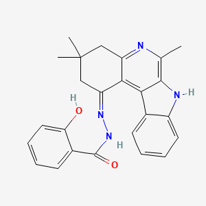 2-hydroxy-N'-(3,3,6-trimethyl-2,3,4,7-tetrahydro-1H-indolo[2,3-c]quinolin-1-ylidene)benzohydrazide