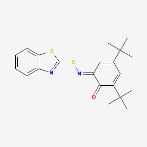 molecular formula C21H24N2OS2 B5972023 3,5-di-tert-butylbenzo-1,2-quinone 1-(S-1,3-benzothiazol-2-ylthioxime) 