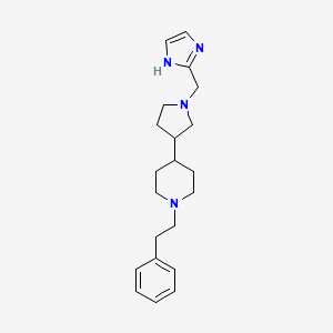 molecular formula C21H30N4 B5972028 4-[1-(1H-imidazol-2-ylmethyl)-3-pyrrolidinyl]-1-(2-phenylethyl)piperidine 