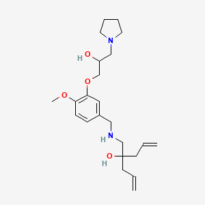 molecular formula C23H36N2O4 B5972035 4-[({3-[2-hydroxy-3-(1-pyrrolidinyl)propoxy]-4-methoxybenzyl}amino)methyl]-1,6-heptadien-4-ol 