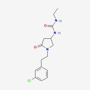 molecular formula C15H20ClN3O2 B5972065 N-{1-[2-(3-chlorophenyl)ethyl]-5-oxo-3-pyrrolidinyl}-N'-ethylurea 