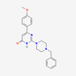 molecular formula C22H24N4O2 B5972071 2-(4-benzyl-1-piperazinyl)-6-(4-methoxyphenyl)-4(3H)-pyrimidinone 