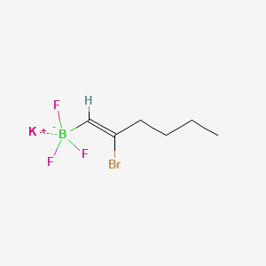 molecular formula C6H10BBrF3K B597208 钾(Z)-2-溴-1-己-1-烯基三氟硼酸盐 CAS No. 1230063-53-2