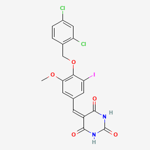 molecular formula C19H13Cl2IN2O5 B5972087 5-{4-[(2,4-dichlorobenzyl)oxy]-3-iodo-5-methoxybenzylidene}-2,4,6(1H,3H,5H)-pyrimidinetrione 