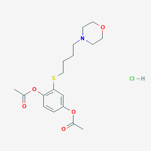 molecular formula C18H26ClNO5S B5972097 2-{[4-(4-morpholinyl)butyl]thio}-1,4-phenylene diacetate hydrochloride 